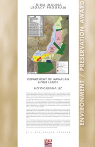 ‘Āina Mauna Legacy Plan, American Planning Association Environment/Preservation Award