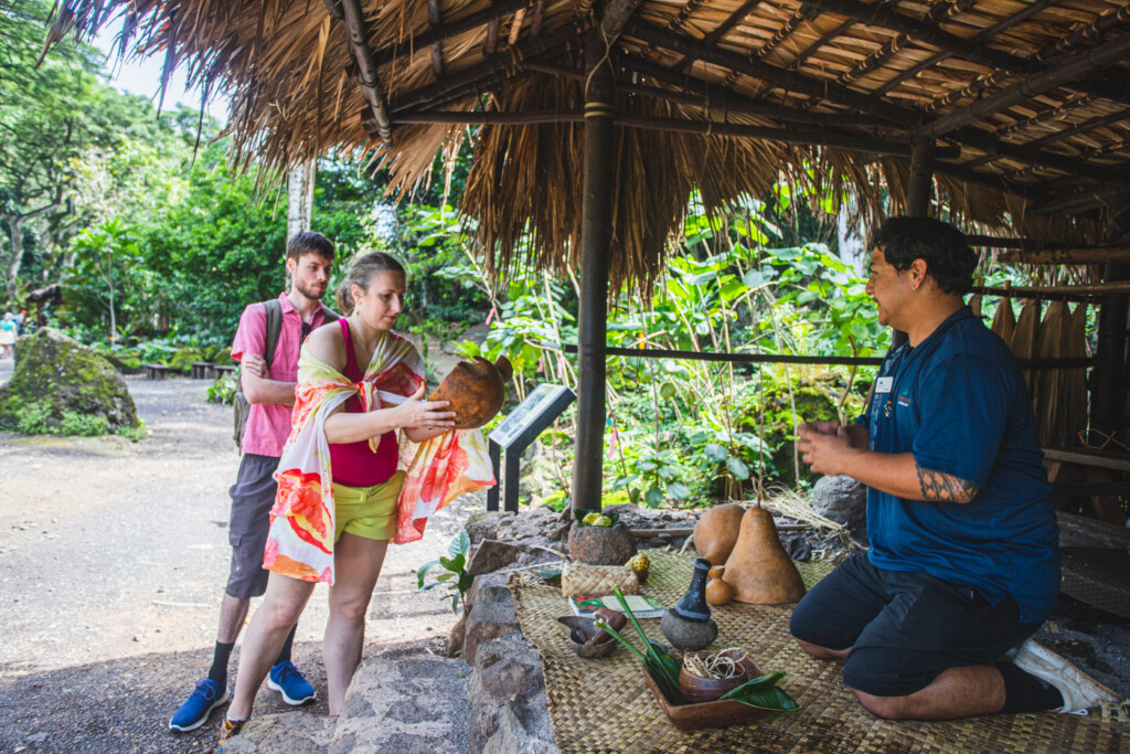The Kauhale cultural site interpretation focuses on family and traditional ways of living, with a Hale Ola station dedicated to lāʻau lapaʻau.