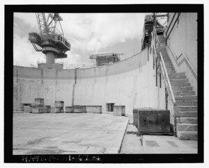 Head of Dry Dock with stair to right.