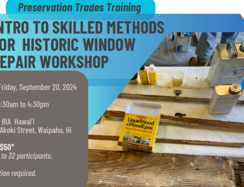 Preservation Trades Training in Skilled Methods for Historic Window Repair – 1 Day Workshop